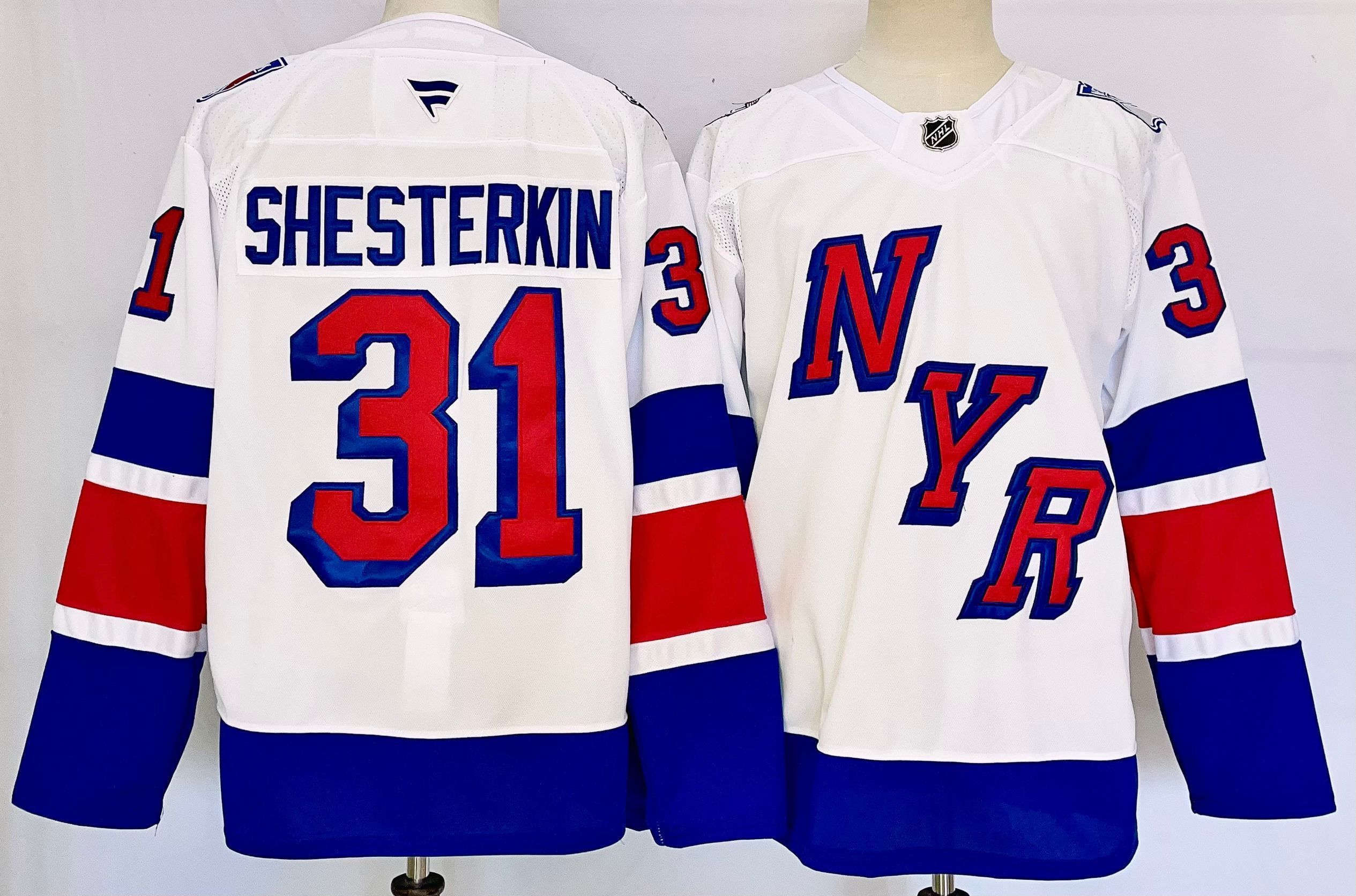 Men New York Rangers #31 Shesterkin White 2025 Home Premier Player NHL Jersey